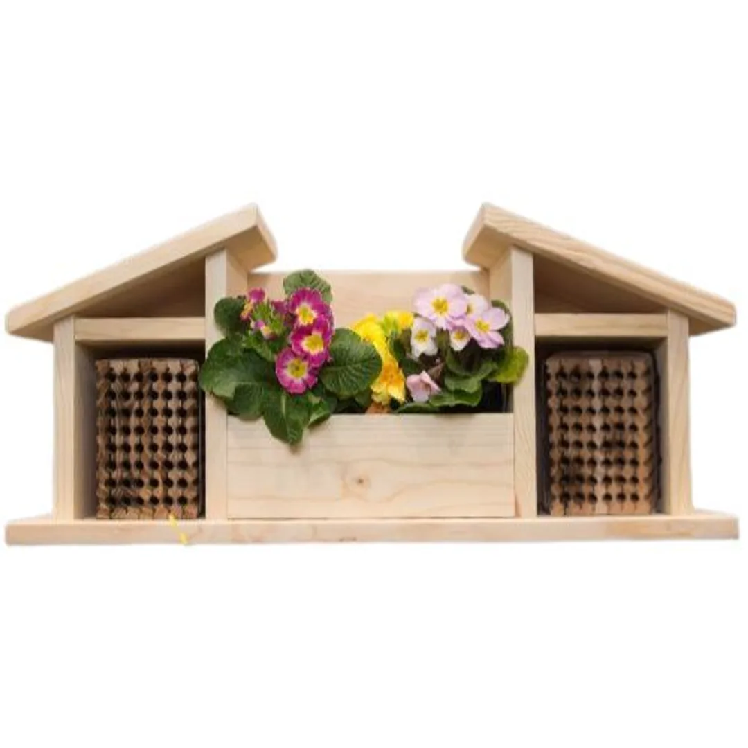 Double Bee House with Planter Box