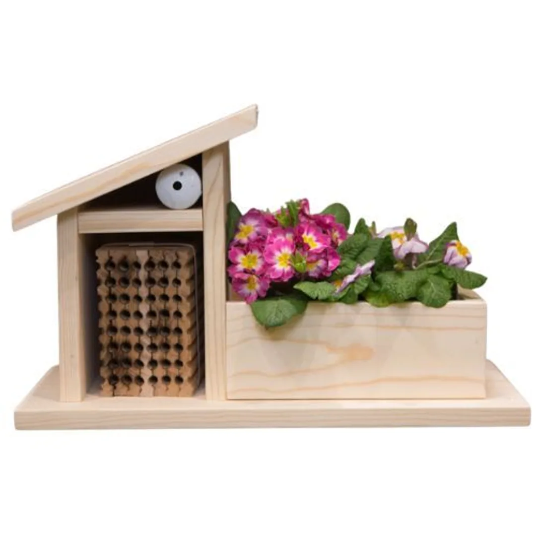 Single Bee House with Planter Box