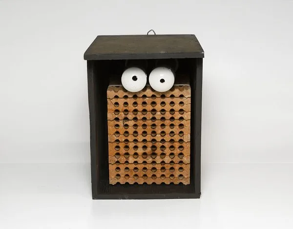 Large 96-hole mason bee kit with black house and nesting block