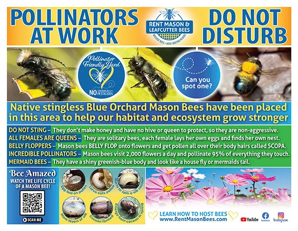 New Pollinators At Work Garden Sign