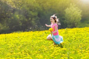 Girl in Dadelion Field