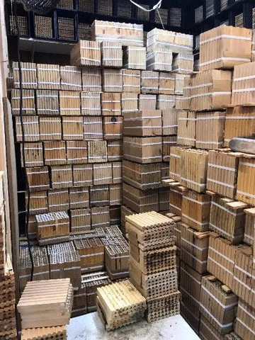 Picture of the mason bee cleaning process